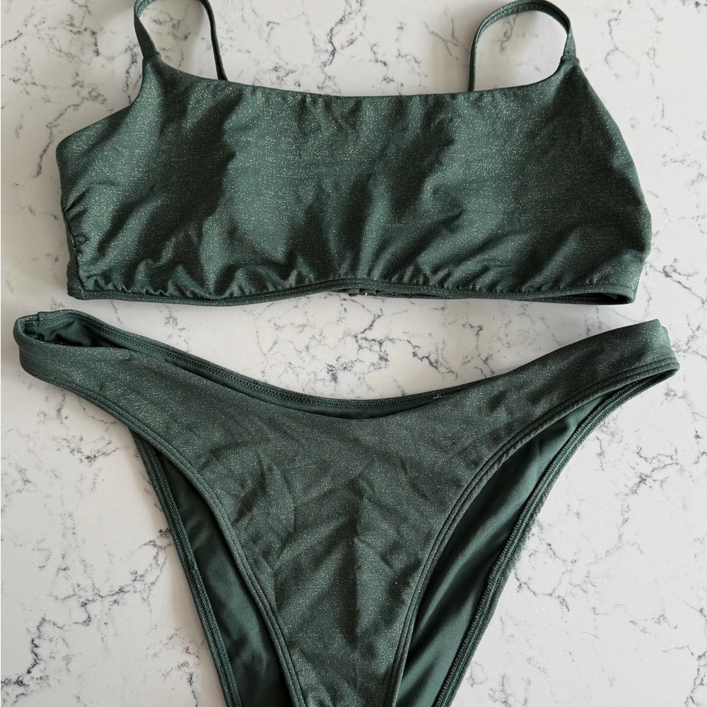 Abercrombie Women’s Shimmer Dark Green Bikini Set